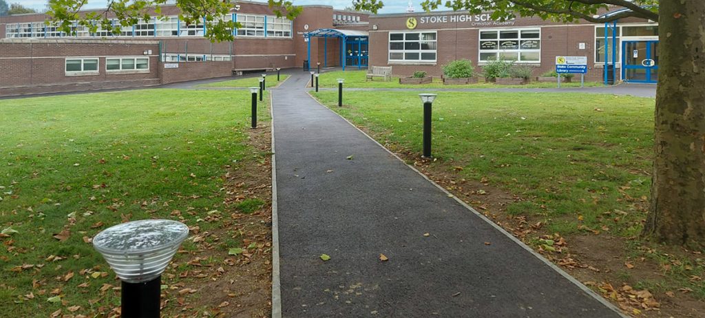 Solar Bollard Installation Stoke High School Ipswich